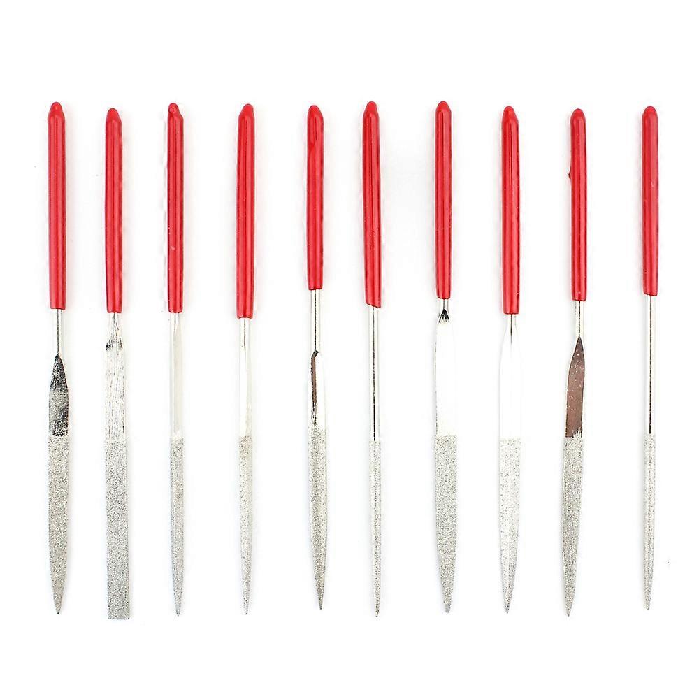 10 in 1 Rubber Coated Handle Square Round Triangle Needle Files Set