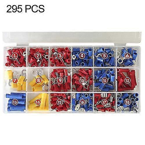 295 Pcs Assorted Insulated Electrical Wire Terminals Crimp Connector Spade Set