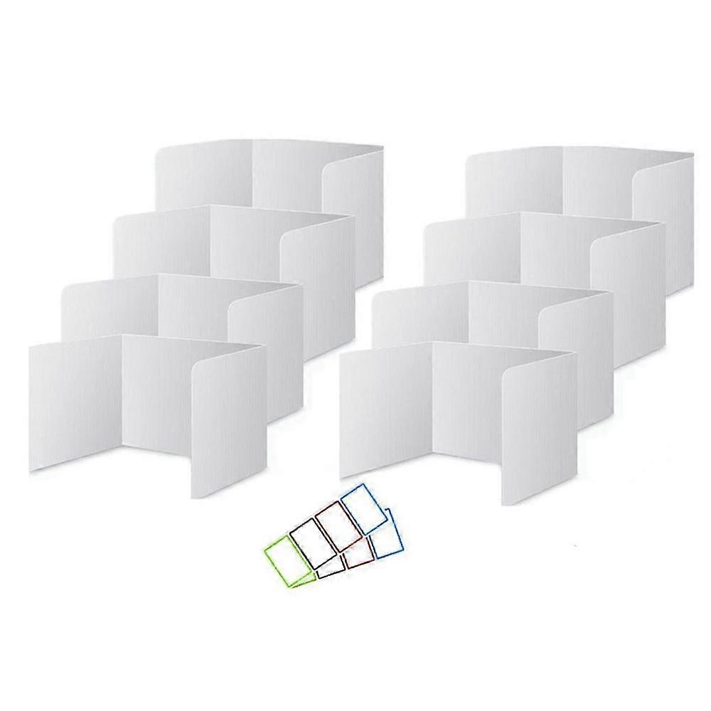8-Pack White Plastic Desk Privacy Dividers for Students and Classrooms