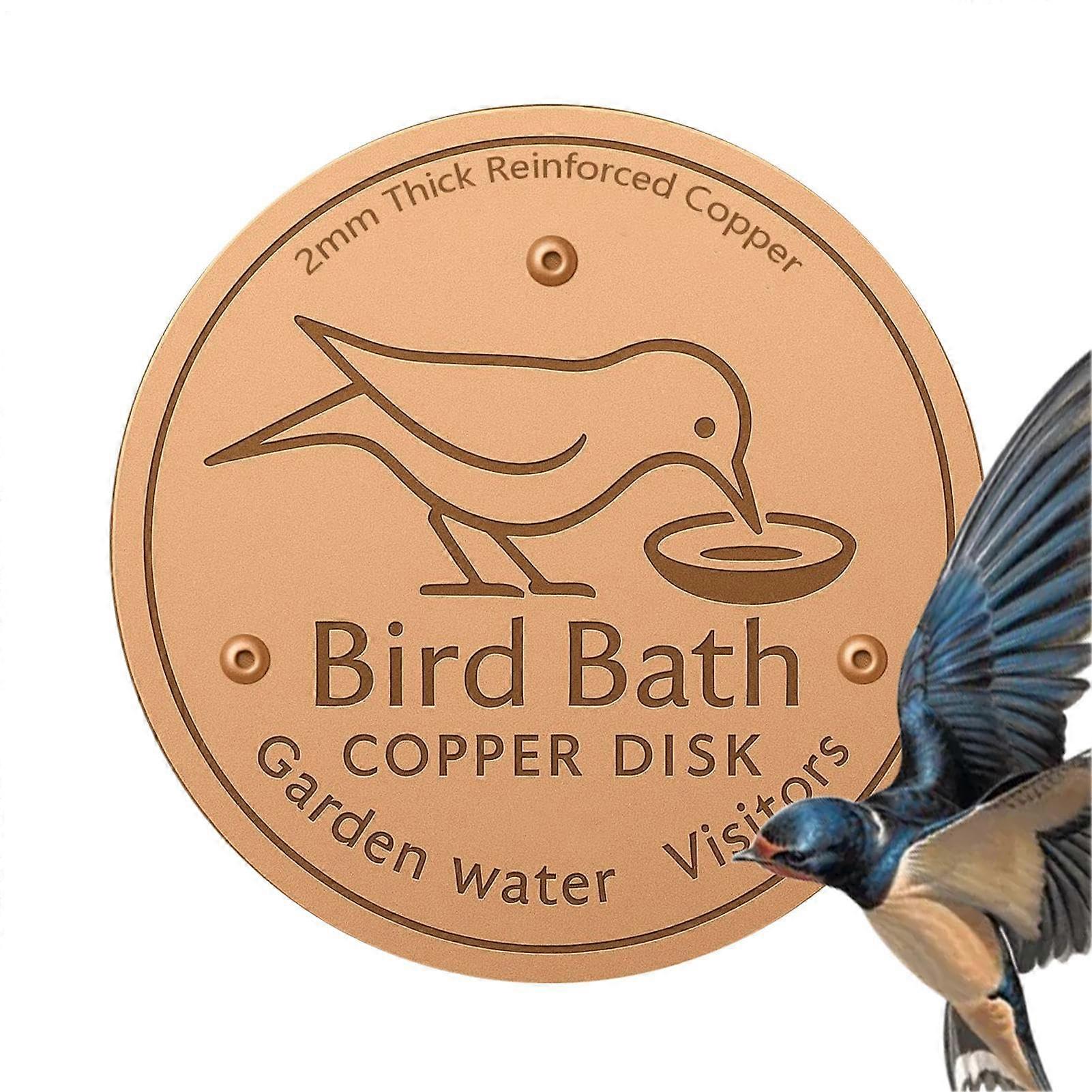 Copper Bird Bath Disk with NonSlip Base, Copper Ion Purification for Outdoor Garden Use