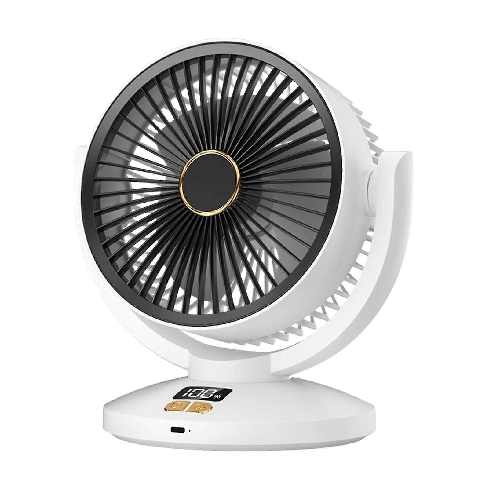 Rechargeable Circulating Fan with LCD Display, 360° Rotation, TypeC Fast Charging, 6Speed