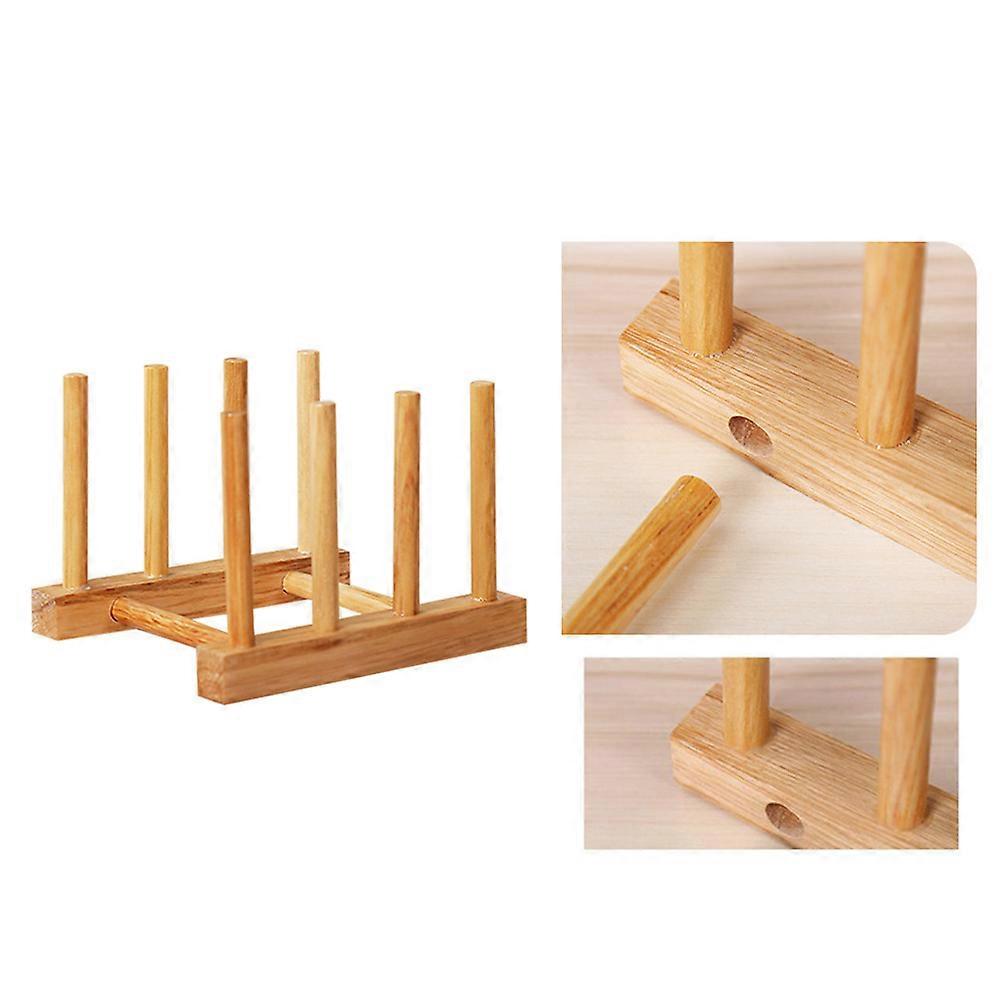 Solid Wood Drain Rack Rack for Storage Khaki Color