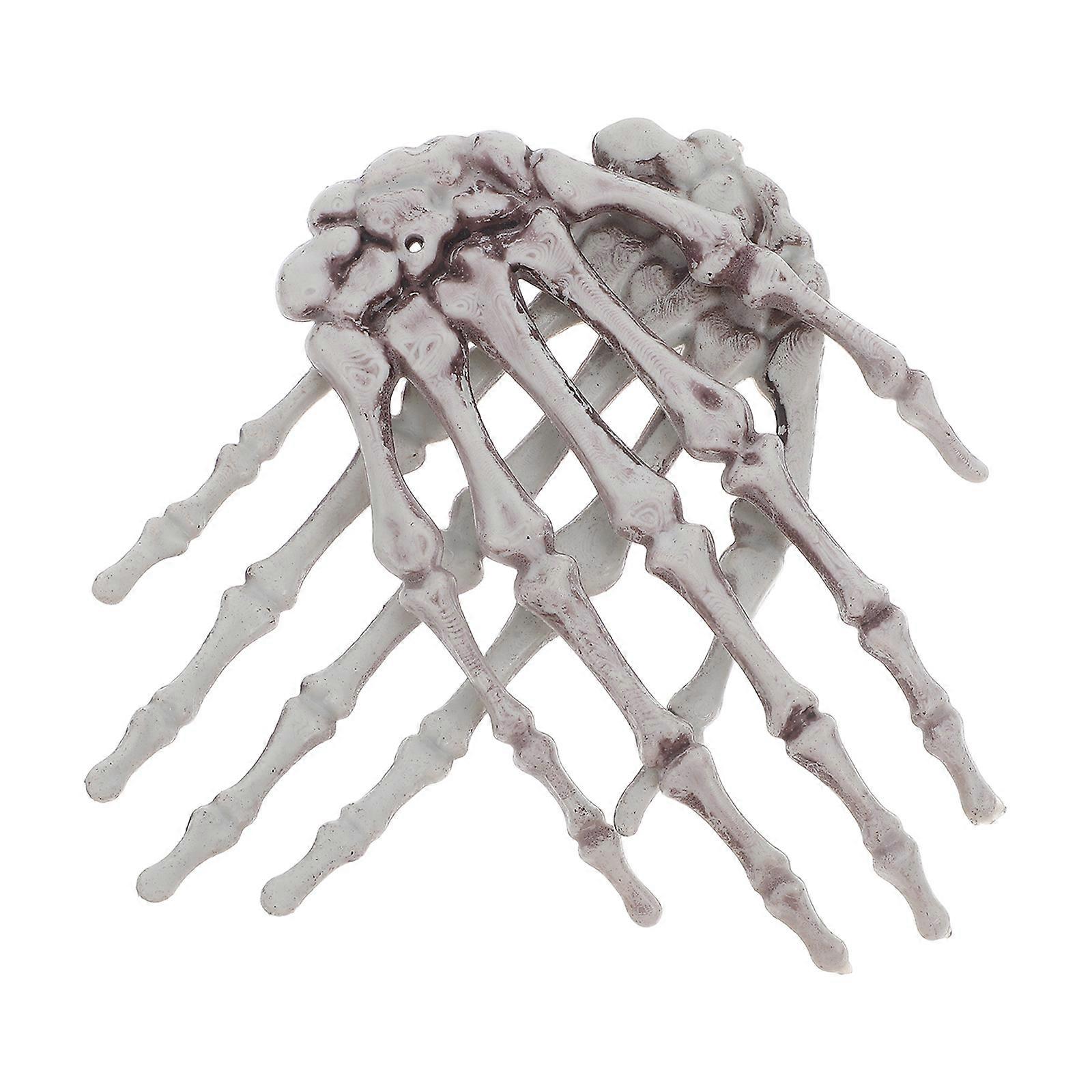 Scary Skeleton Decorations Plastic Bone Hand for Halloween 1Pair