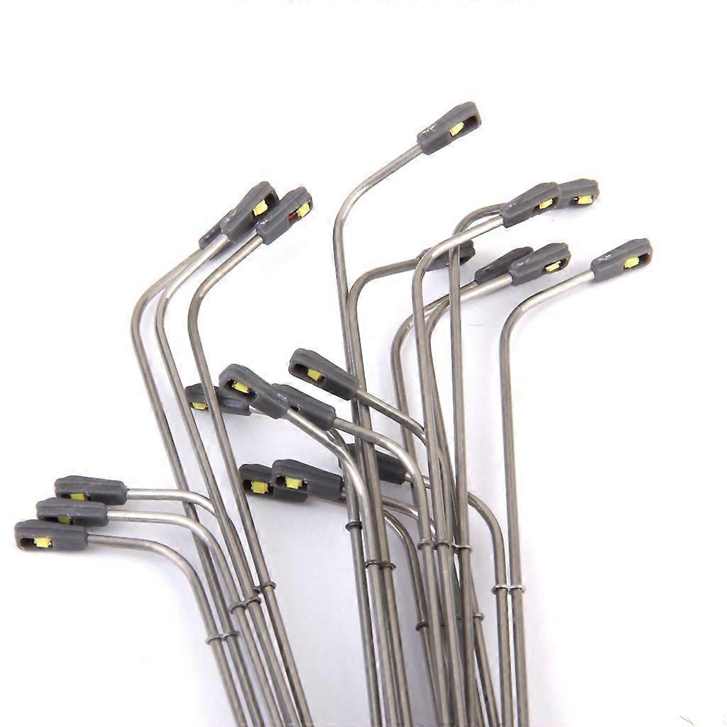 Model Lamppost White Plastic Street Light for Scaled Scenes 10Pcs