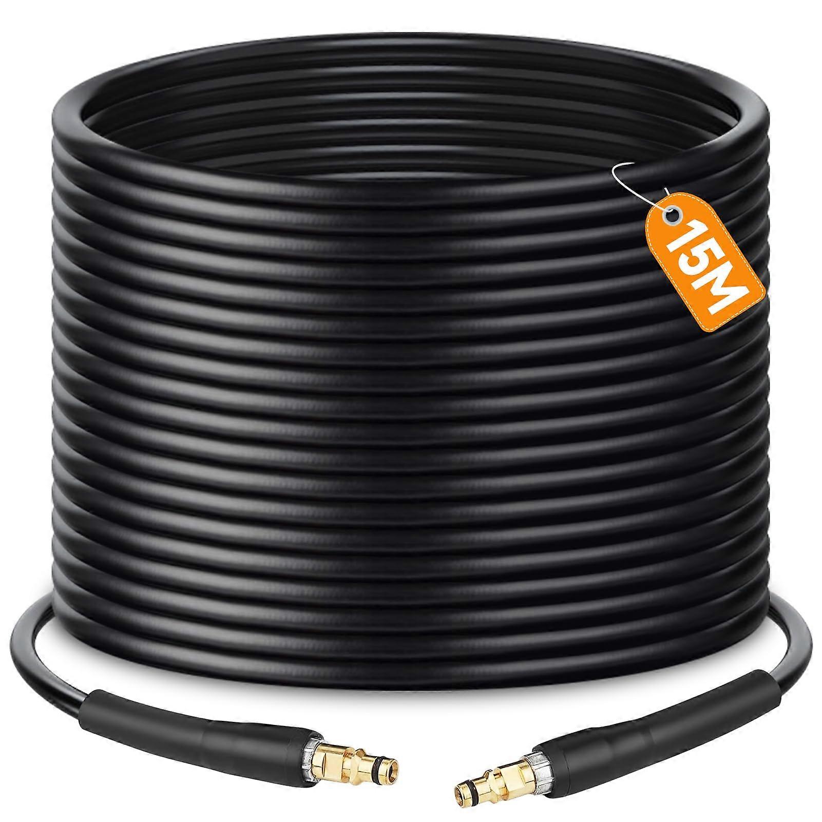 15m Pressure Washer Replacement Hose for Karcher K2K7, Quick Click Connector,  Pressure