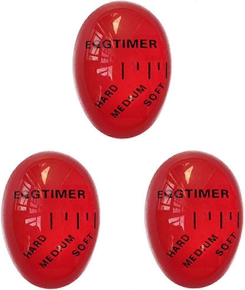 Egg Timer Kitchen Gadget Color Changing Boil Eggs Thermometer,pack of 3 Red