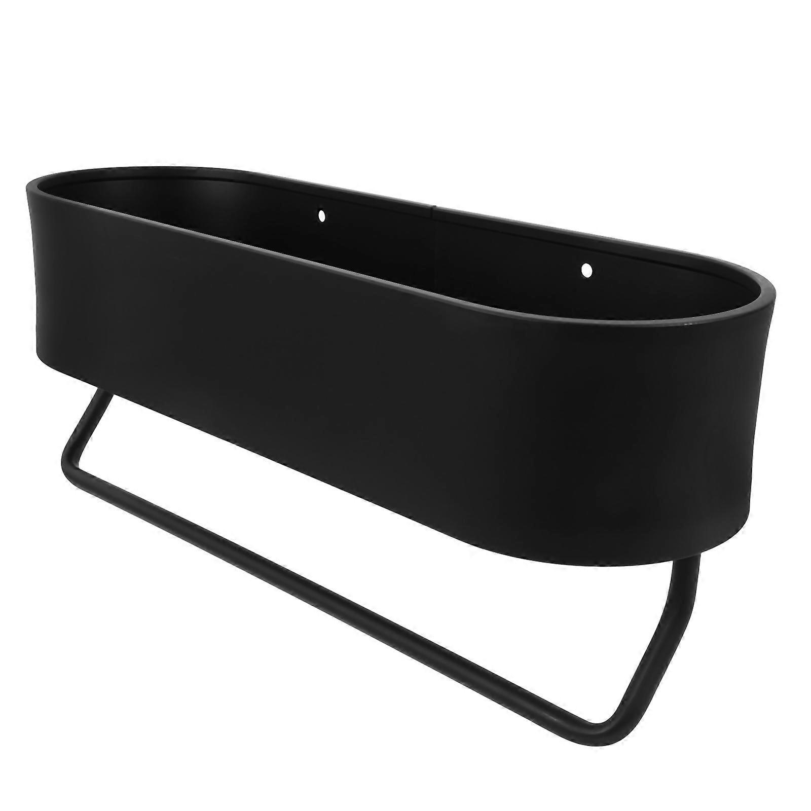 2Pcs Wall Mounted Rack for Kitchen Toothbrush Holder Aluminum Black