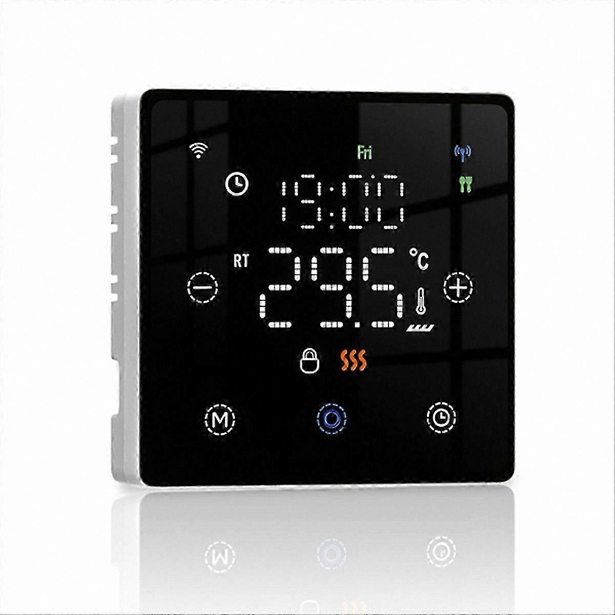 Zigbee Smart Floor Heating Switch in Black for Home Automation Systems