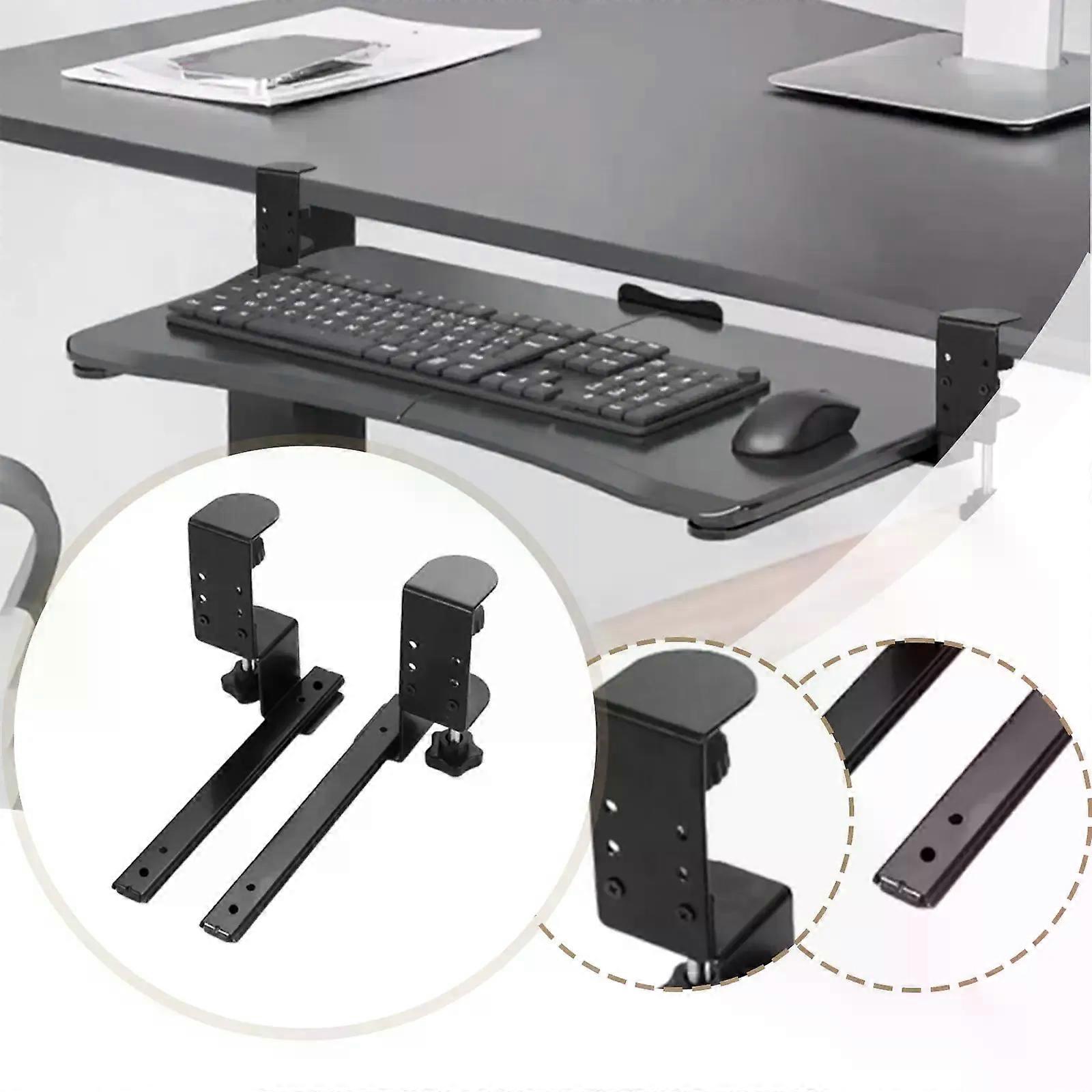 2x Under Desk Keyboard Tray Slide Drawer Glides Drawer Easy Installation