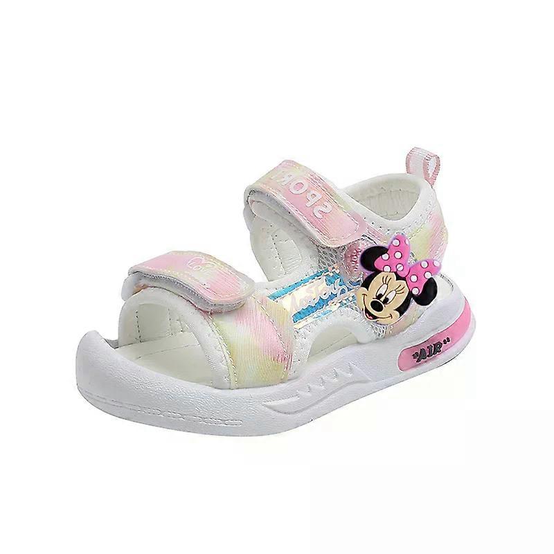 Disney Mickey Mouse Girls Breathable Pink Princess Sandals Cartoon Girls Beach Shoes New Baby Toddler Shoes