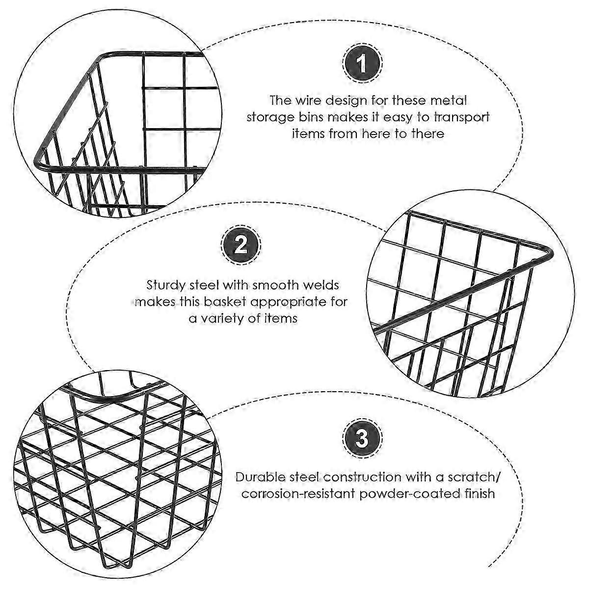 2026 Suitable Hollow Iron Wired Basket, Metal Basket Without Interlining Black