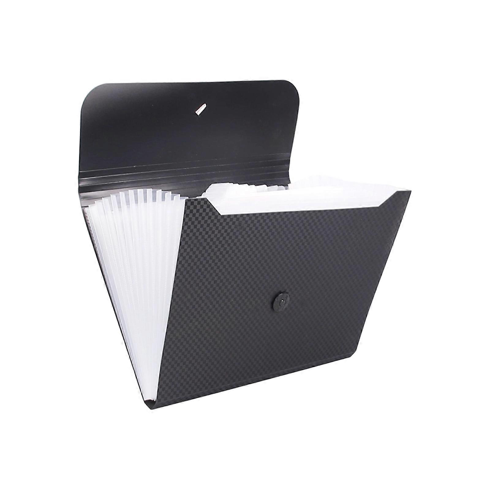 Professional File Case 13 Pockets Expandable Document Organiser Filing Bag Elastic String Closure for Office School  Clear