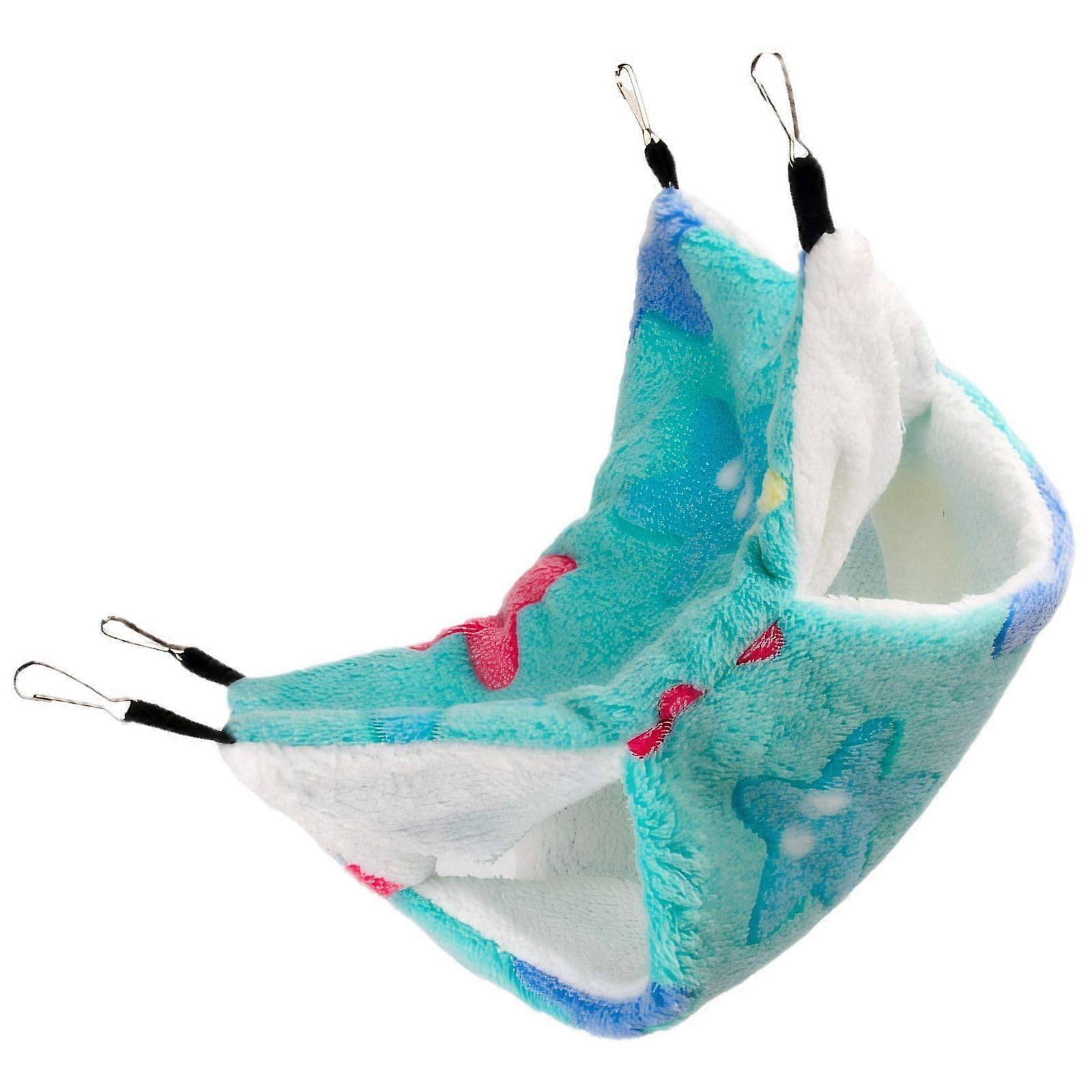 Pet Hammock Double Layer Hanging Bed for Small Animals 20x20 cm Cotton Cage Accessory