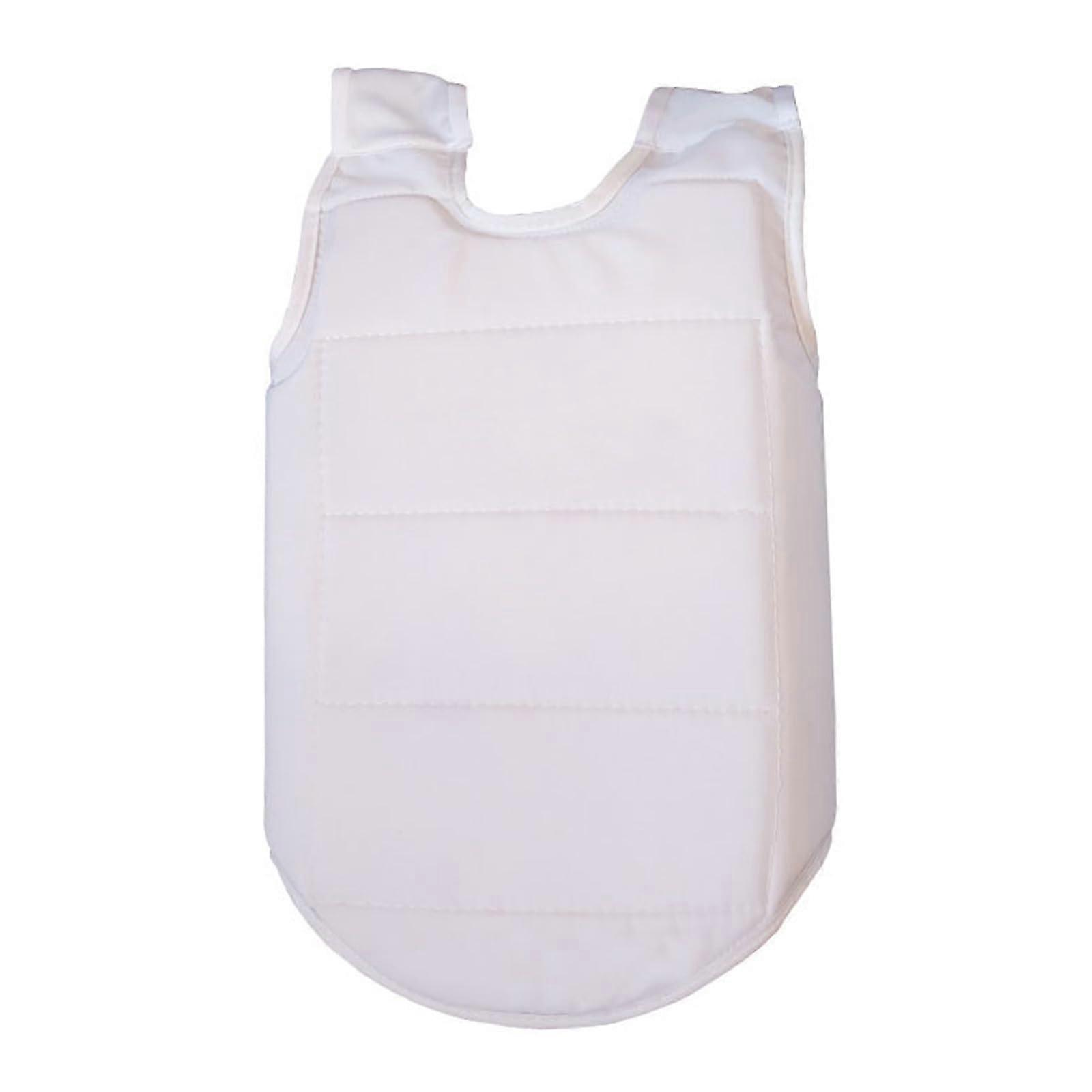 Karate Chest Protector for Kids with Ergonomic Shock Absorption and Adjustable Straps, White L