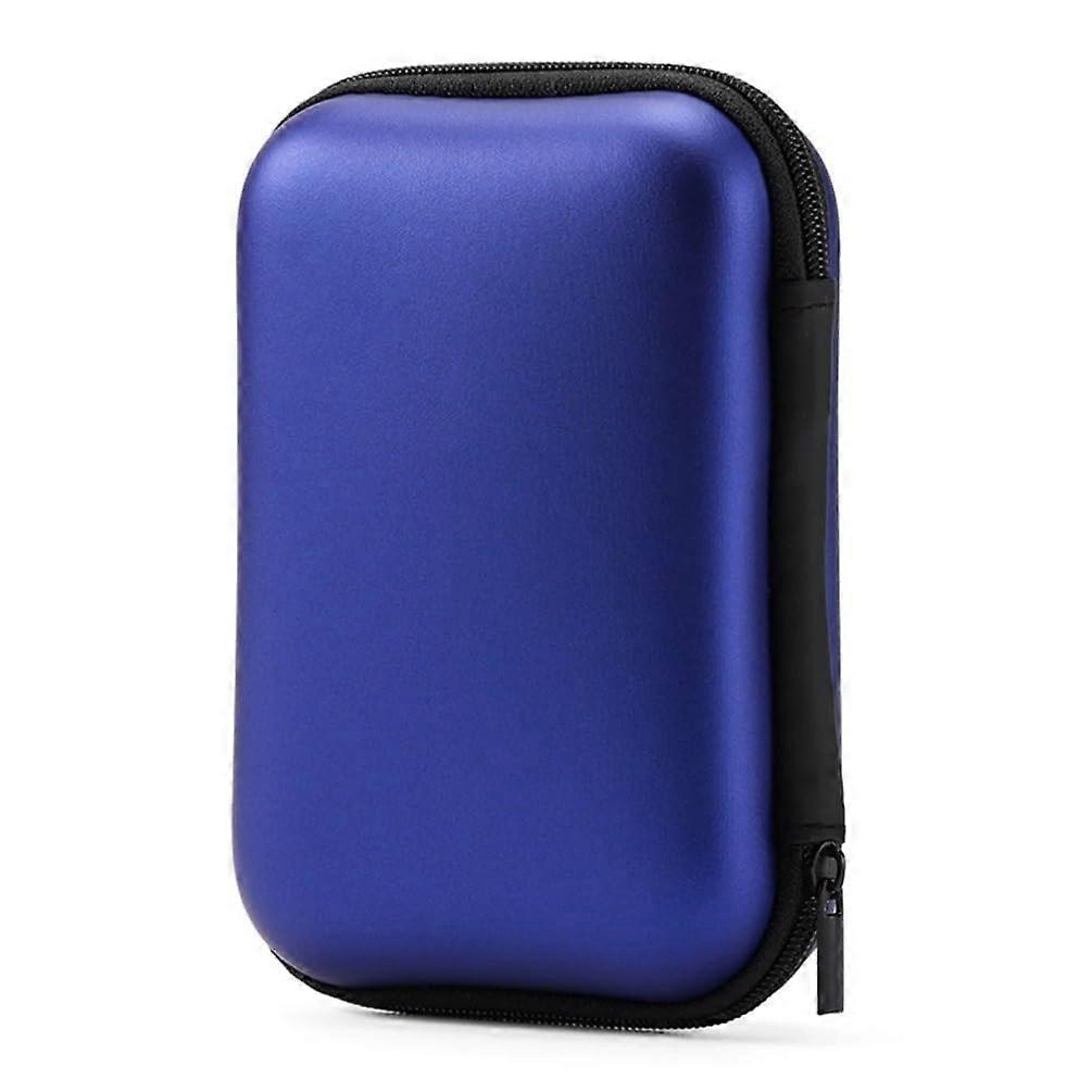 External Hard Drive Case Shockproof Water Resistant 2.5 Inch HDD Protective Bag Navy Blue