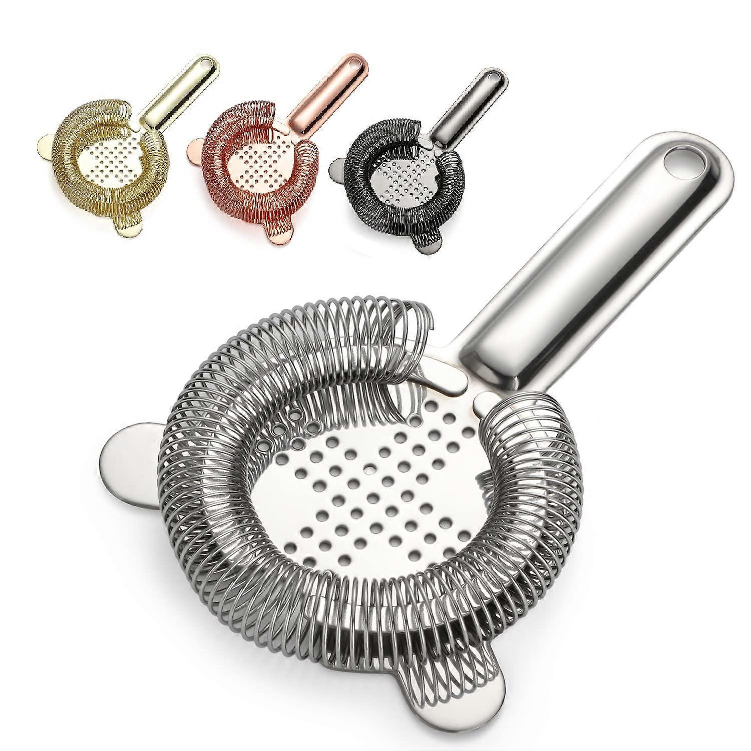 Cocktail Strainer Stainless Steel Hawthorne Bar Tool with Removable Spring and Precise Pour Control
