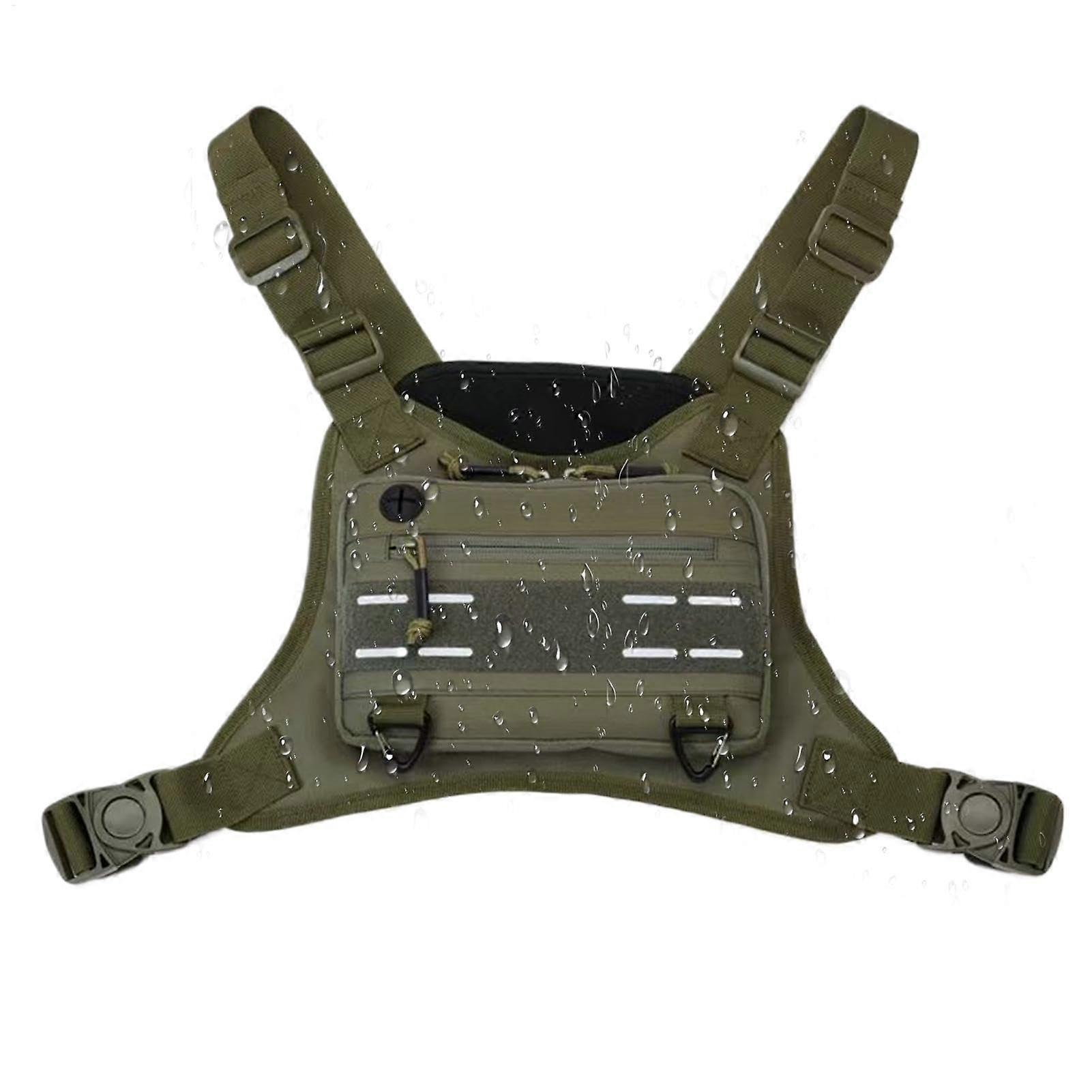 Waterproof Chest Bag for Men with Adjustable Straps, Reflective Safety, Breathable Mesh, MultiPocket