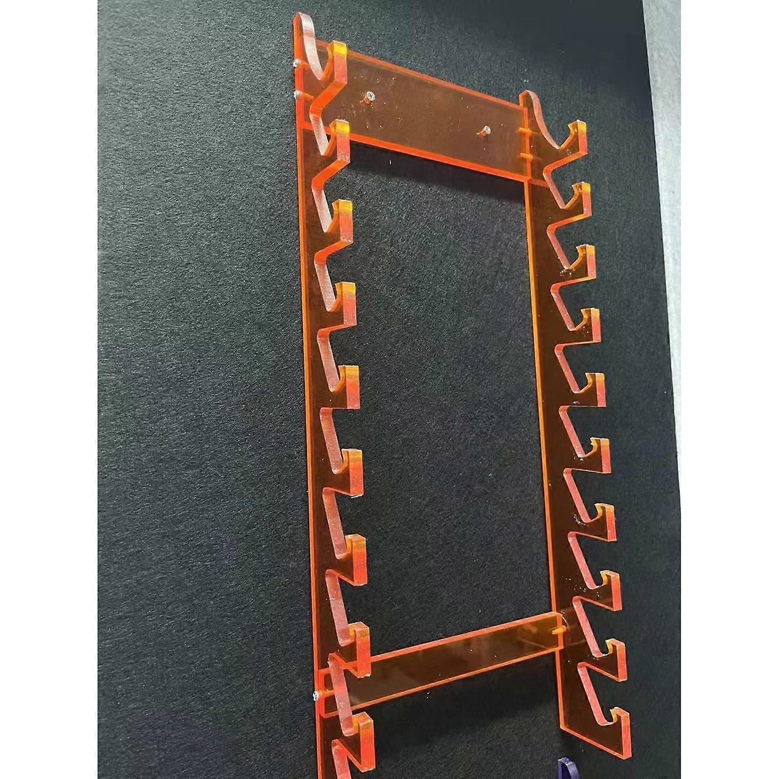 Acrylic Wall Mounted Drumstick Holder with Individual Slots, SpaceSaving Display Rack Orange