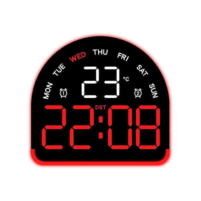 LED Ambient Light Electronic Clock, Color: Black Shell Red Light