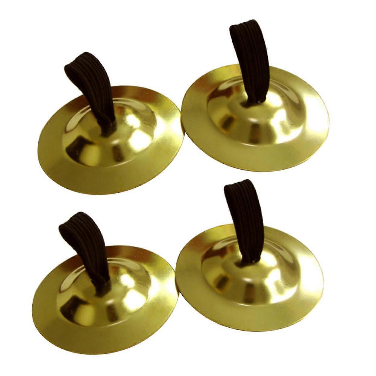 Belly Dance Finger Cymbals 4pcs Durable Copper with Adjustable Straps for Clear Consistent Sound