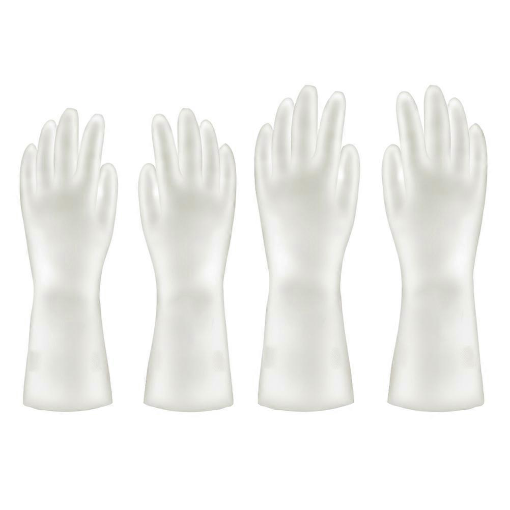 Waterproof Cleaning Gloves Rubber Dishwashing Gloves for Kitchen Use 2Pair
