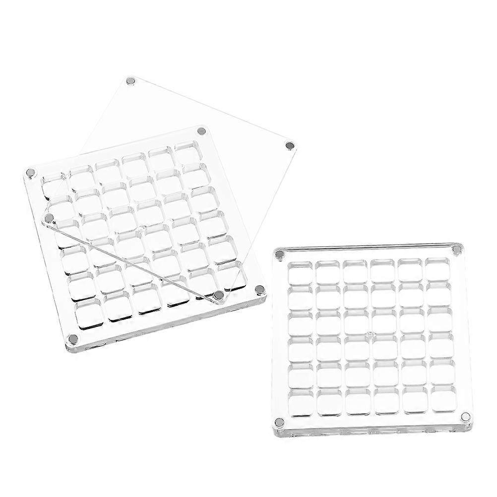 Acrylic Seashell Display Box for Collecting 2Pcs with 36 Compartments