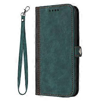 Wallet Case Leather Flip Cover with Card Holder, Magnetic Lock, Stand, Green for Samsung Galaxy Note 20 Ultra