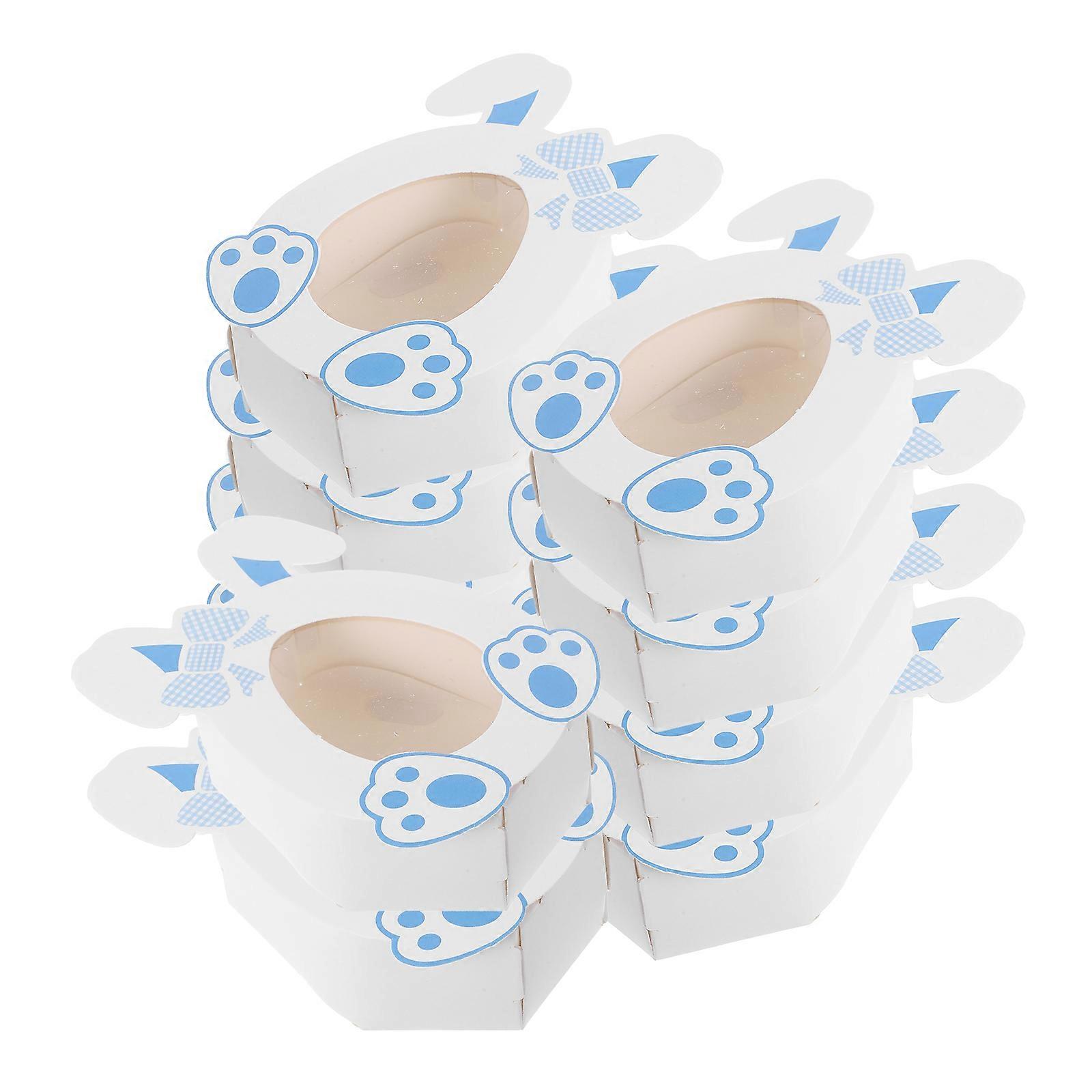 Sky-Blue Bunny Candy Boxes for Easter Party 10Pcs Small Treat Holders
