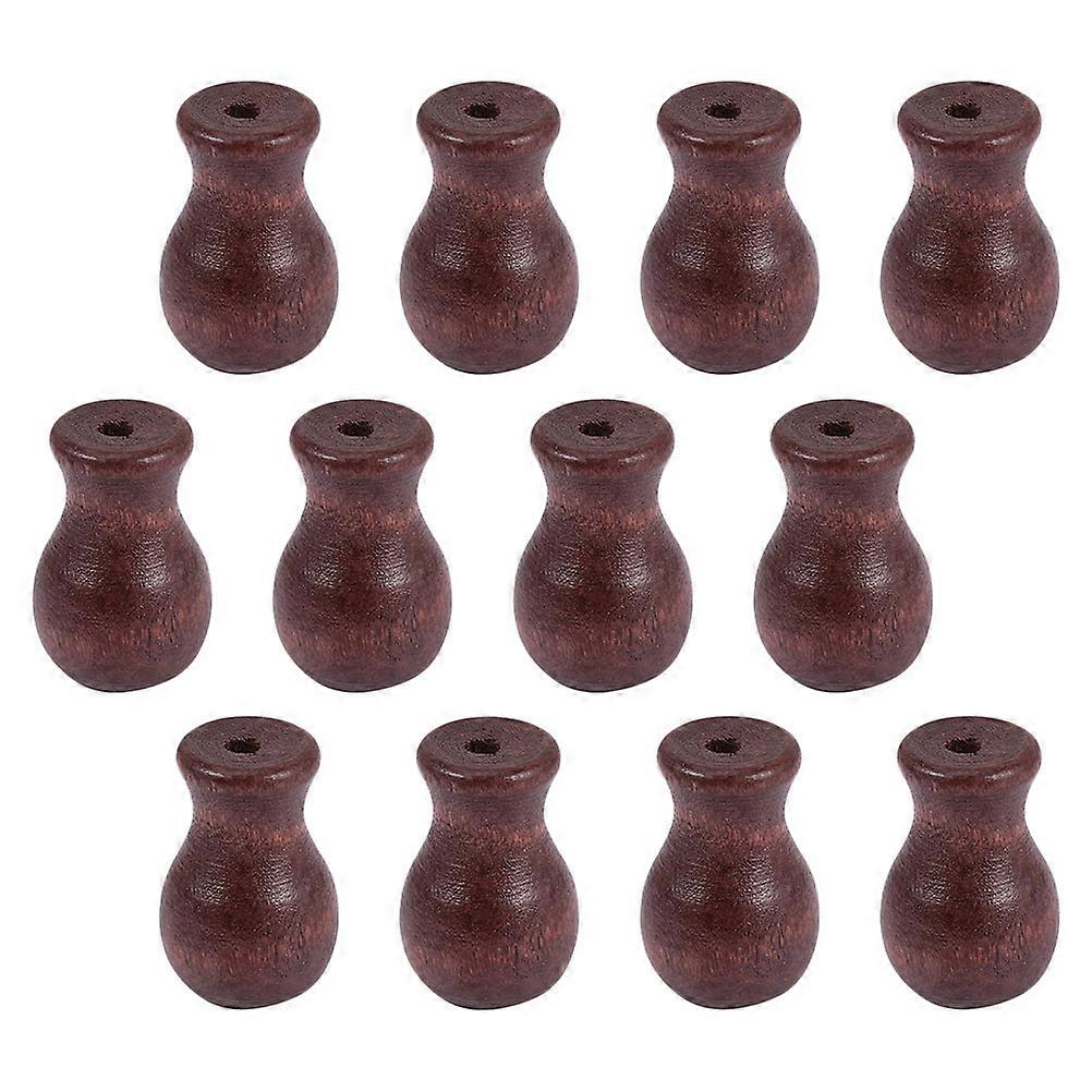 Blind Cord Knobs Wooden Cord Pulls for Window Decoration 24Pcs Brown