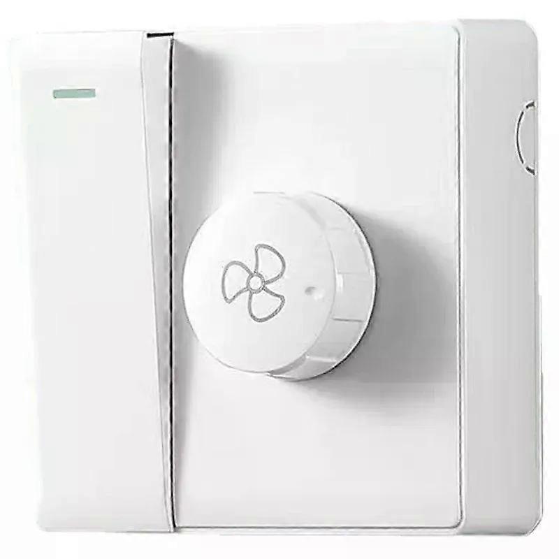 User Friendly Ceiling Fan Control Panel 86 Type Fan Adjustment Tool with Single Switches Stepless Speed Controller White
