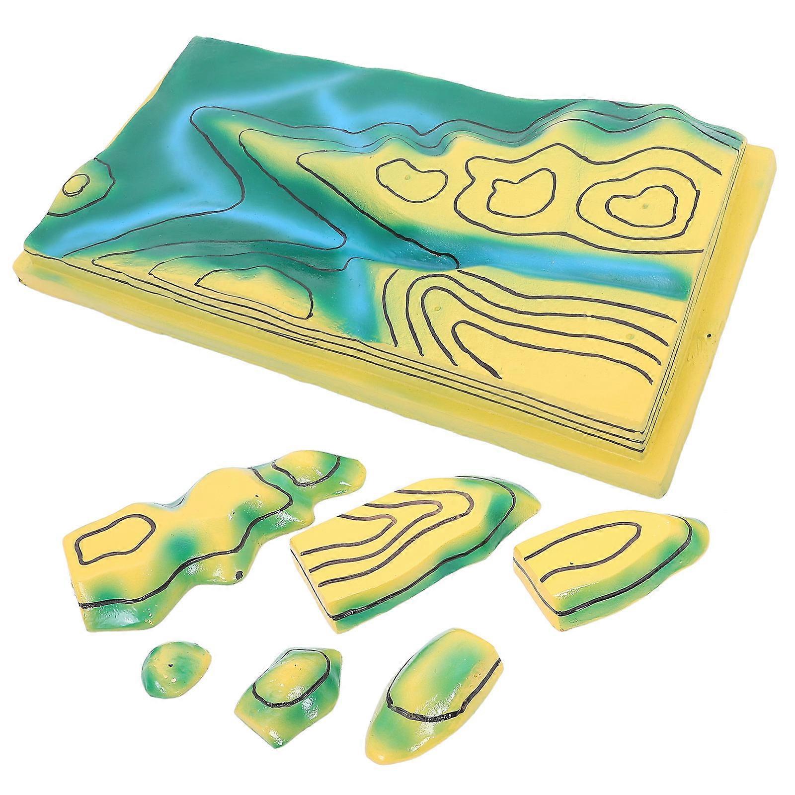 Contours Line Map Durable Terrain Model for Geography Learning