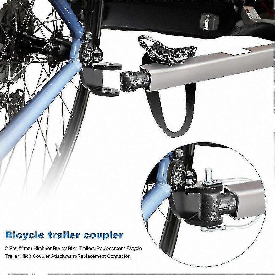 2-Pack 12mm Bicycle Trailer Hitch Coupler for Burley Trailers Replacement Attachment