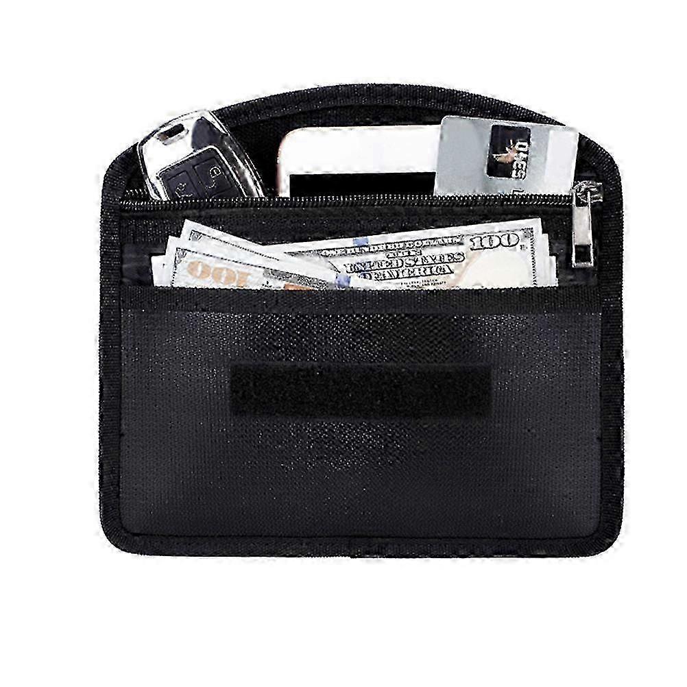 Fireproof Document Bag compatible Storage Important Document Holder Black