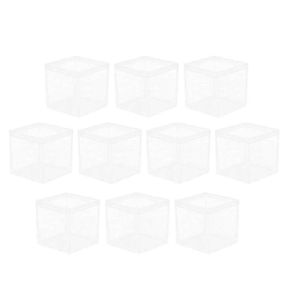 Transparent Candy Case Acrylic Square Box for Storage 10Pcs Set