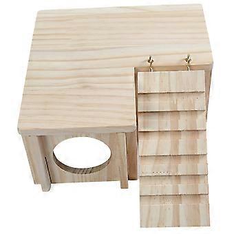 1 Set van Hamster Schuilplaats Houten Konijn Kasteel Bunny House Schuilplaats Kleine Dieren Hut