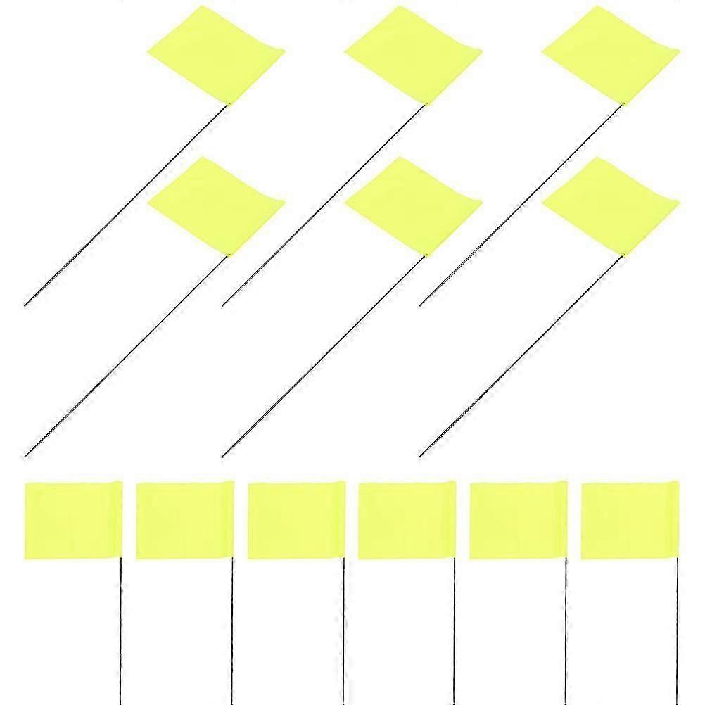 Yellow Lawn Marking Flags | High Visibility | Quick Positioning | Multipurpose | Standard Size | 50Pcs