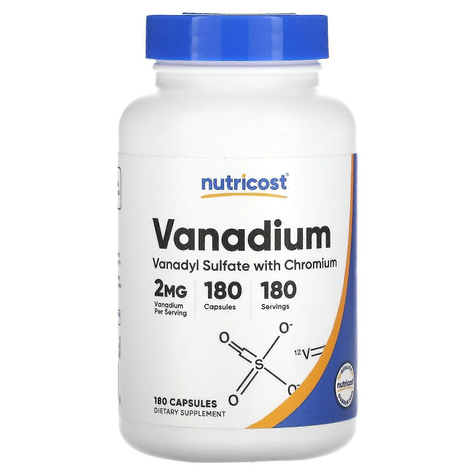 Nutricost, Vanadium , 2 mg , 180 Capsules, 2-Pack
