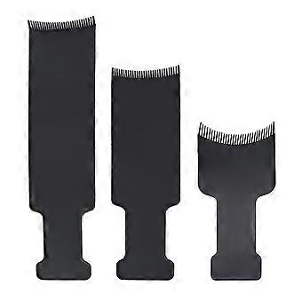 3pcs Long Board Hair Coloring Comb Hairbrush For Dyeing Diy Hairdressing Tint Hair Brush Tool (black)