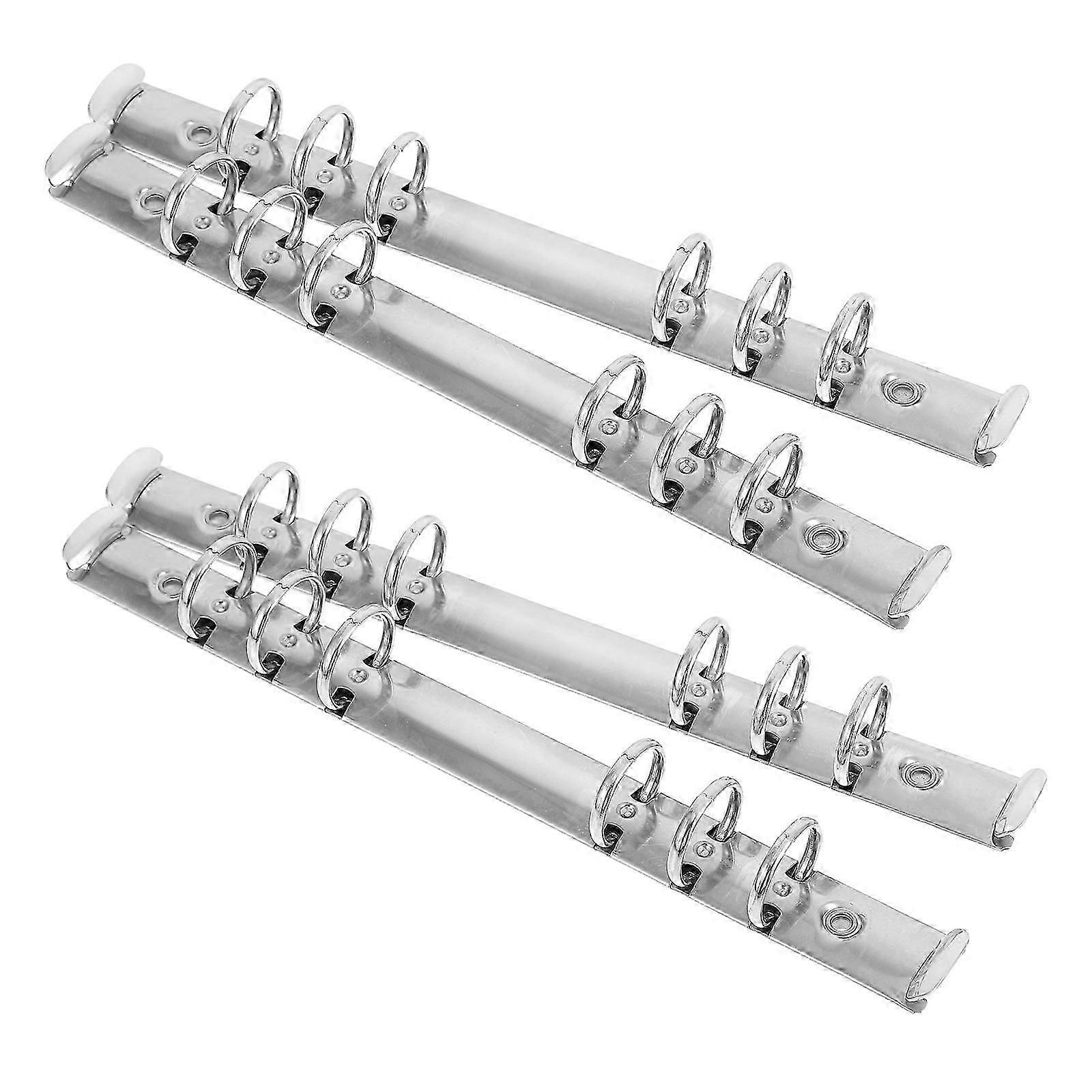 Creative Segmented Binder for Office Use 4Pcs Silver Loose Leaf Binder