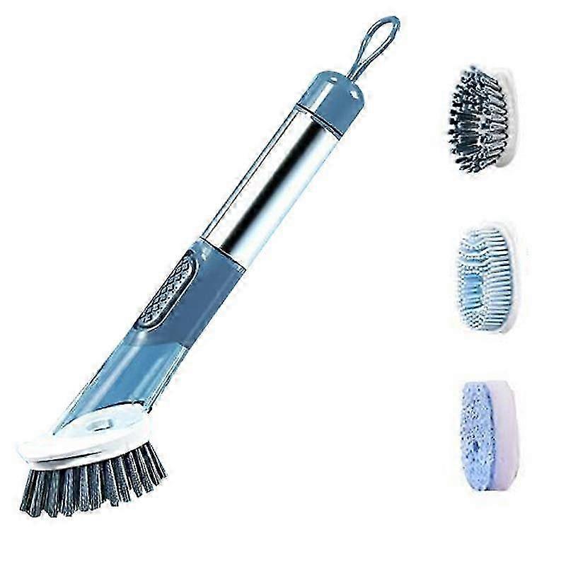 Dish Brush with Soap Dispenser and 3 Replaceable Brush Heads