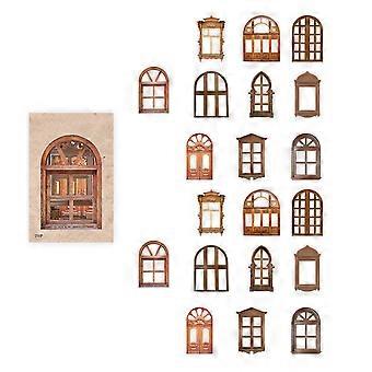 20 Blatt Vintage hohles Fenster Türmaterial Papier dekorative aushöhlende Fenster und Tür Collage Karte für Journal Scrapbooking