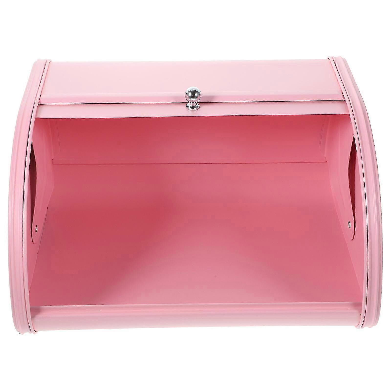 Kitchen Storage Iron Bread Box for Bread Freshness Pink Color