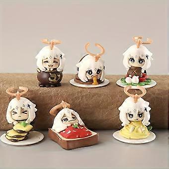 Chibi Cartoon Figure Desktop Ornament, Collectible Food-Themed Toy Figure, One Random Style for Desk Car Decor Holiday Gift