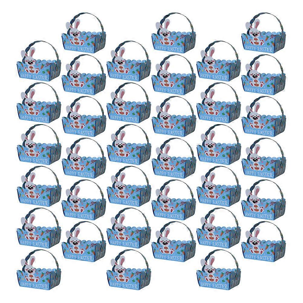 50Pcs Easter Gift Boxes Handheld Paper Basket Candy Boxes Cookies Cases Small Tea Leaf Boxes