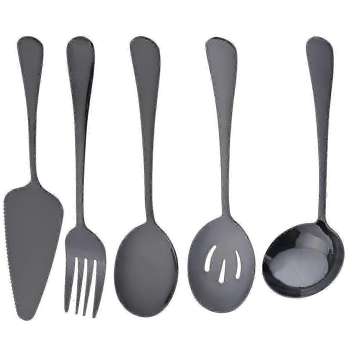 5Pcs Kitchen Stainless Steel Dinnerware Set