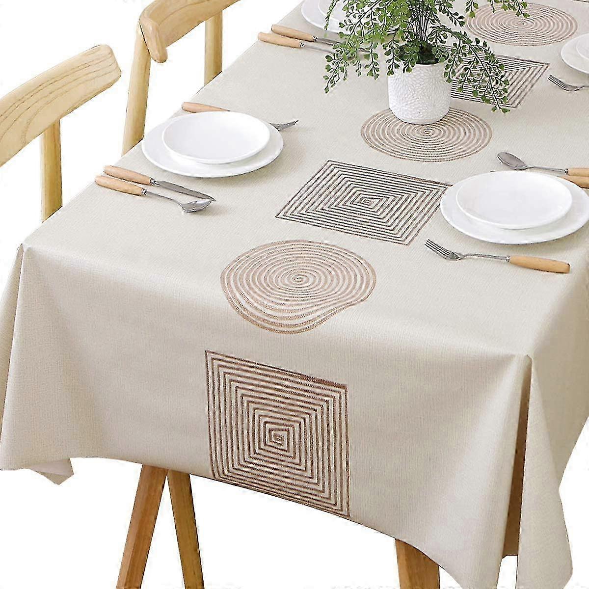 Table Cloth Wipeable Tablecloth PVC Plastic (Geometric)