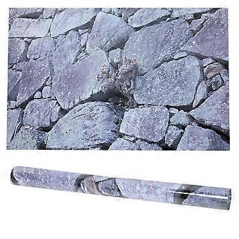 Rock Stone Background Decorative Sticker Wall Picture Landscape Painting for Aquarium Fish Tank61 x 30cm