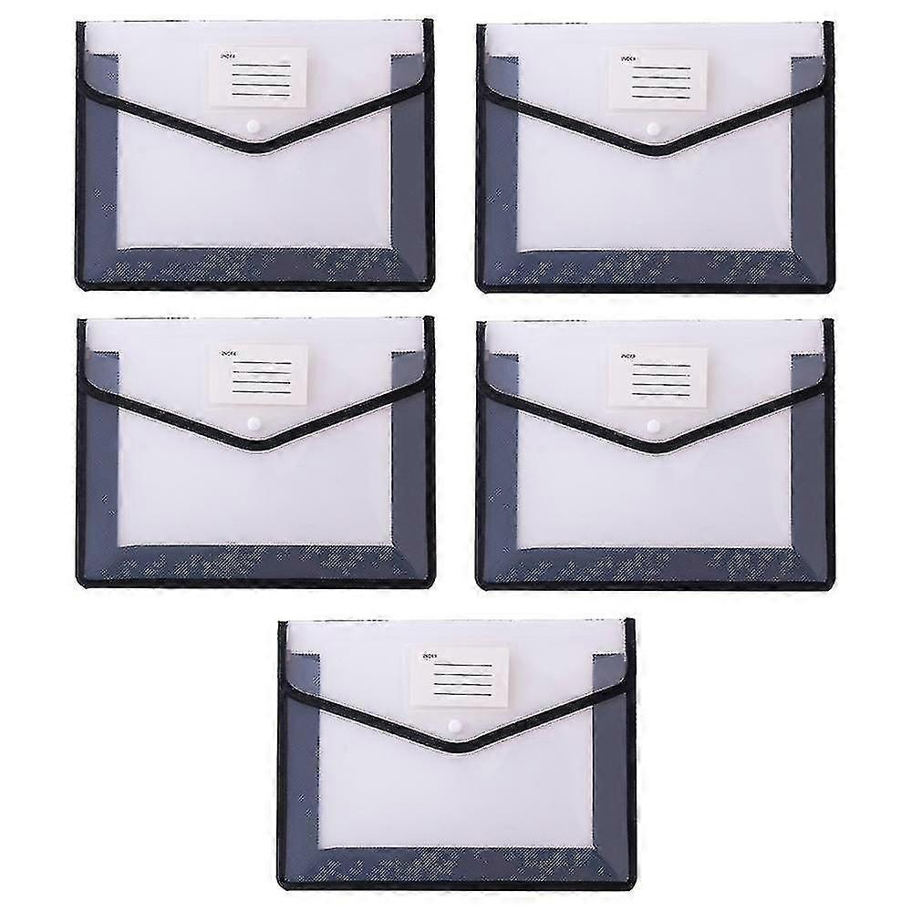 5 Pcs Plastic Folder With Snap Closure Clear Document Plastic File Folders Letter Size