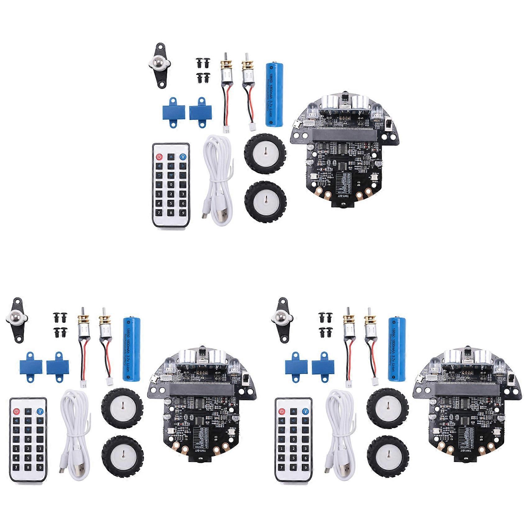 3X Robot Programmable Robotic Kit Based on BBC Microbit V2 and V1 for STEM Coding Education with Chargeable Battery(A)