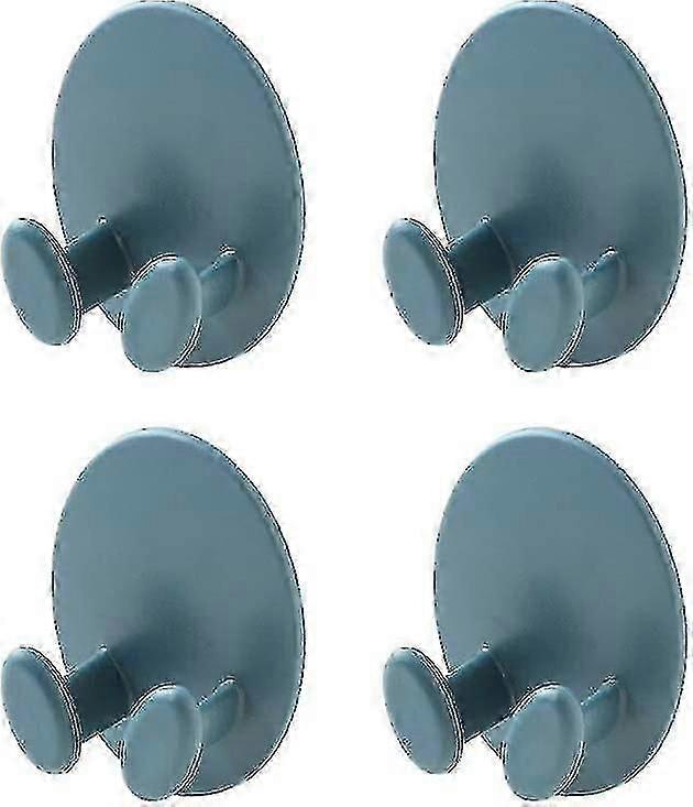 Oval Socket Cable Hook Multi-function Adhesive Plug Holder Cord Organizer Storage Rack Key Hanger (blue) (4pcs)